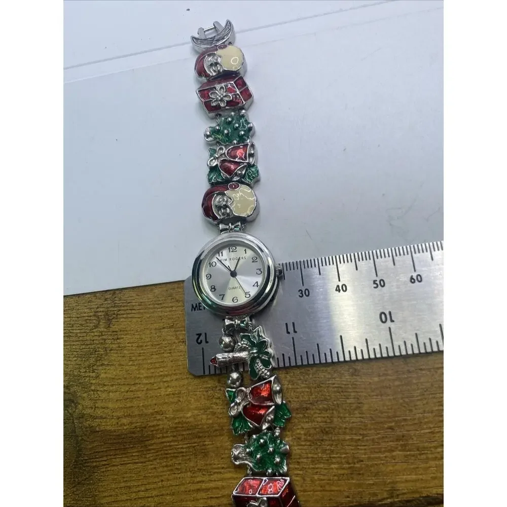 Vintage Kim Rogers Christmas Bead Watch Works New Battery